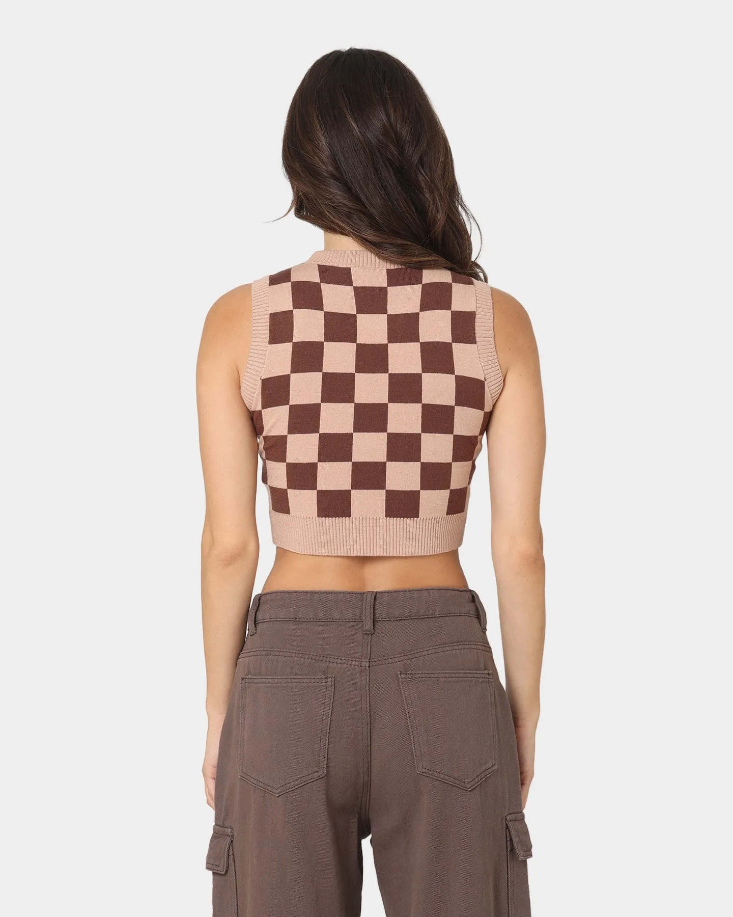 XXIII Women's Abela Check Vest Brown