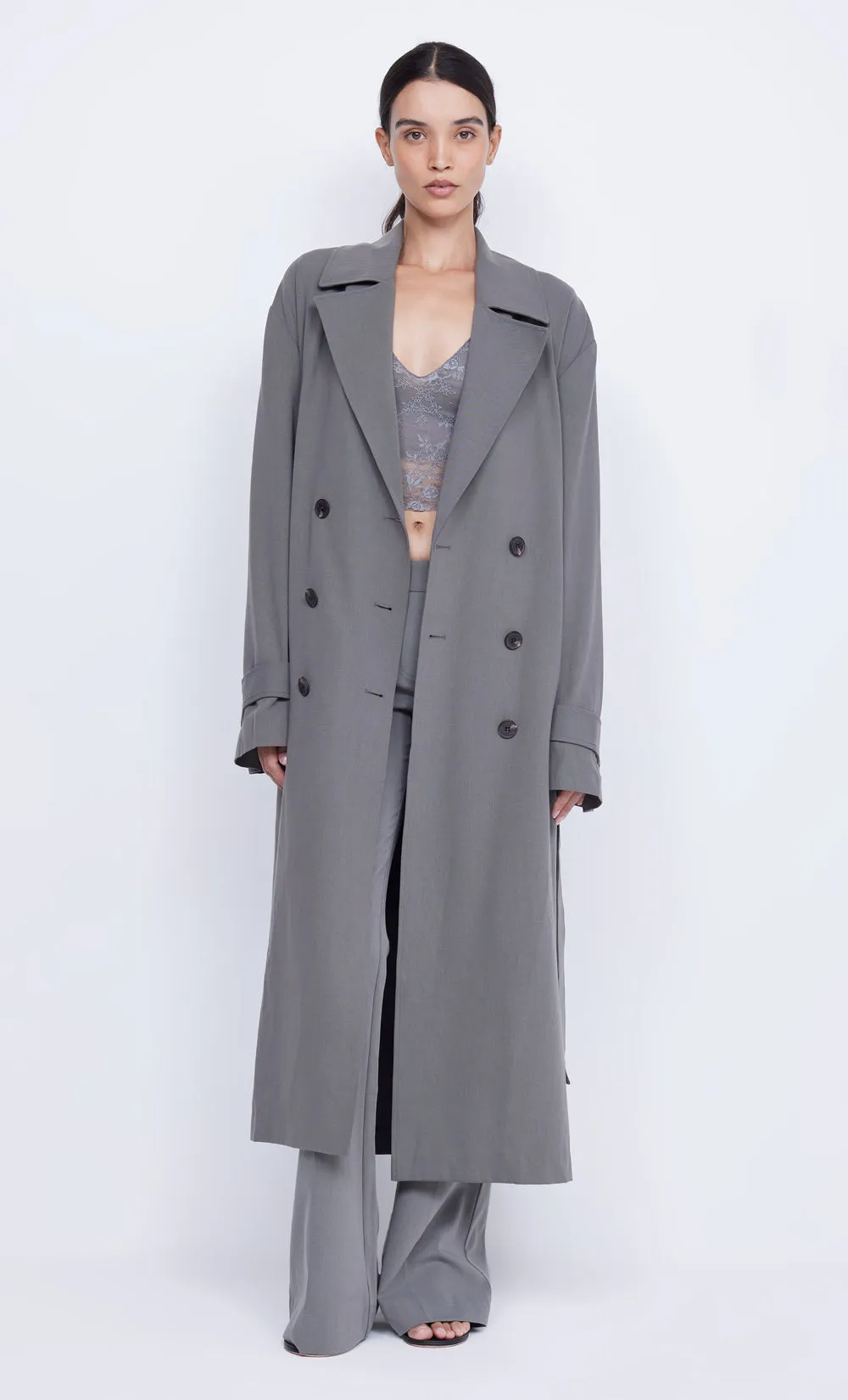 YVONNE TRENCH COAT - ELEPHANT GREY