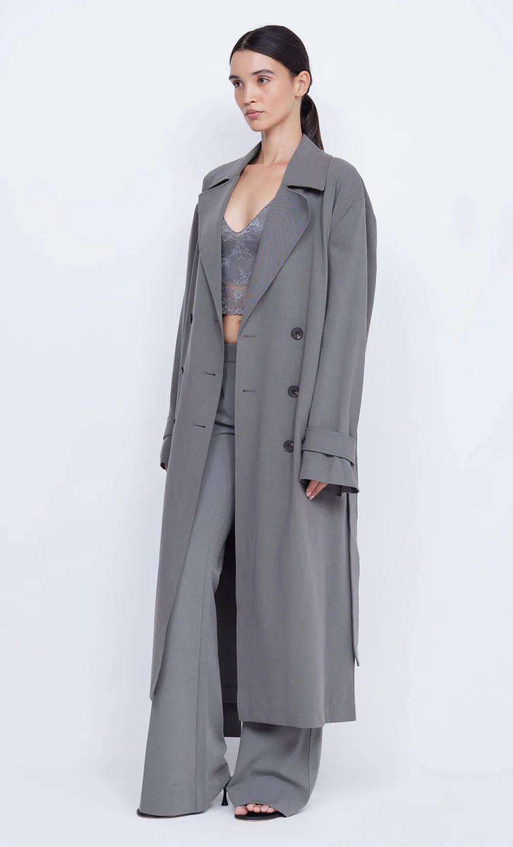 YVONNE TRENCH COAT - ELEPHANT GREY